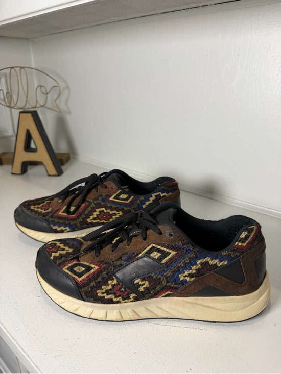 SAS Other - SAS Mens 10.5 M Southwestern Aztec Woven Sneakers Brown Leather Walking Shoes